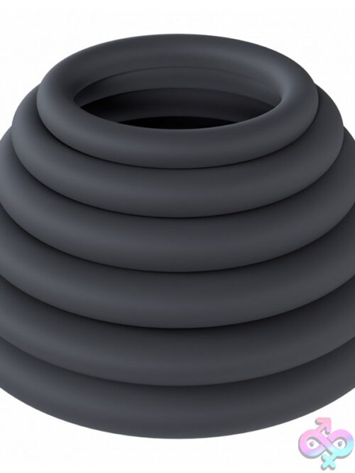 Levelz Classic Silicone Cock Ring Set Of 6 – Black - Image 2