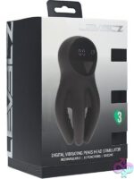 Black silicone digital vibrating penis head stimulator with tentacles by Shots Toys