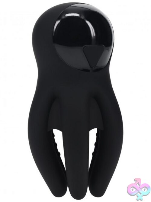 Digital Vibrating Penis Head Stimulator With Tentacles – Black - Image 3
