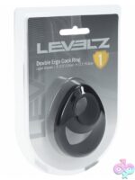 Double ergo black silicone cock and ball ring by Shots Toys