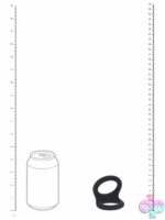 Double O Dual-Loop Silicone Cock Ring in Black - Image 3