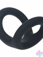 Double O Silicone Cock Ring in Black - Image 2
