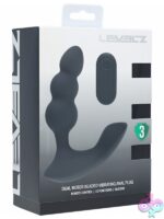 Graduated beaded prostate stimulator in black liquid silicone with wireless remote by Shots Toys