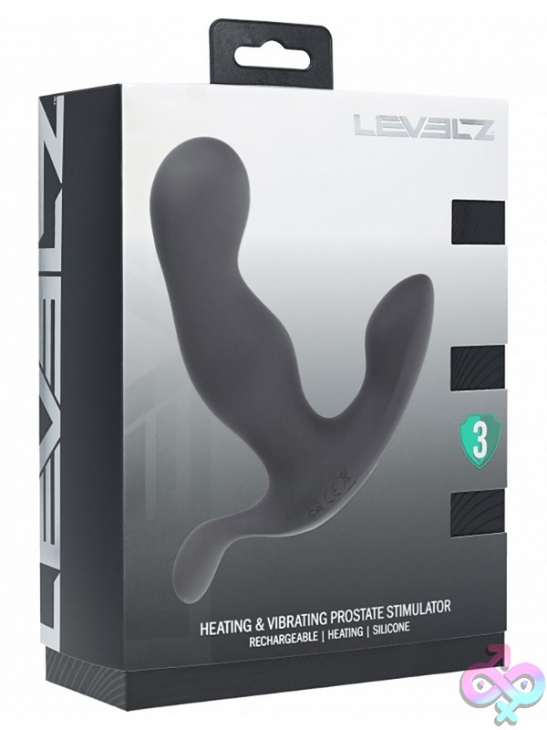 Discreet-Toys-Levelz-Heating-Vibrating-Silicone-Prostate-Stimulator-Black-Nu-St-Lvl03-0025Blk Ergonomic Black Silicone Warming Vibrating Prostate Stimulator By Shots Toys