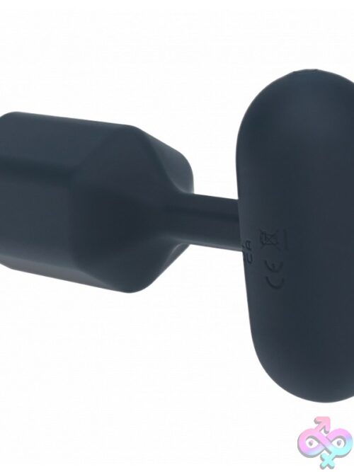 Hexagonal Vibrating Silicone Anal Plug Medium Black - Image 2