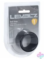 Firm flexible black liquid silicone ball strap medium 34mm by Shots Toys