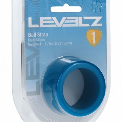Teal medium liquid silicone ball strap stretcher by Shots Toys