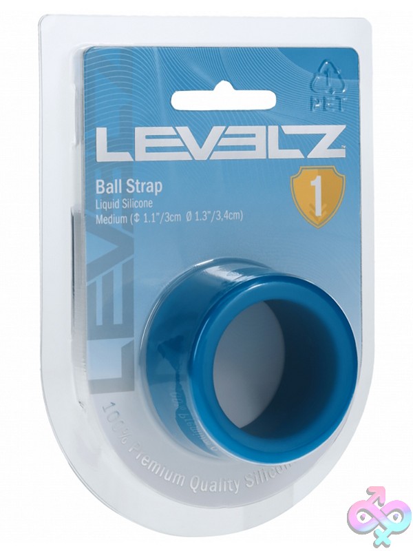 Discreet-Toys-Levelz-Liquid-Silicone-Ball-Strap-M-34Mm-Teal-Nu-St-Lvl01-0018Tea Teal Medium Liquid Silicone Ball Strap Stretcher By Shots Toys