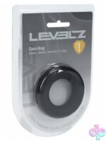 Black liquid silicone cock ring medium size by Shots Toys