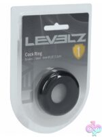 Small black liquid silicone cock ring by Shots Toys Levelz collection