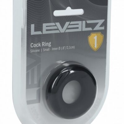 Small black liquid silicone cock ring by Shots Toys Levelz collection
