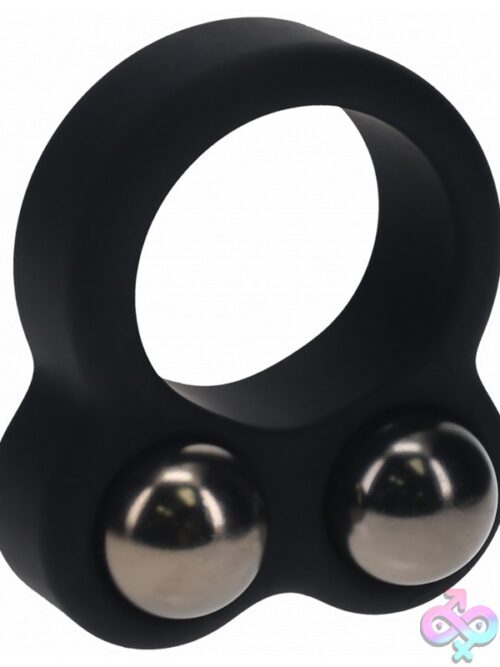 Levelz Liquid Silicone Double Weighted Ball Cock Ring – Black - Image 2