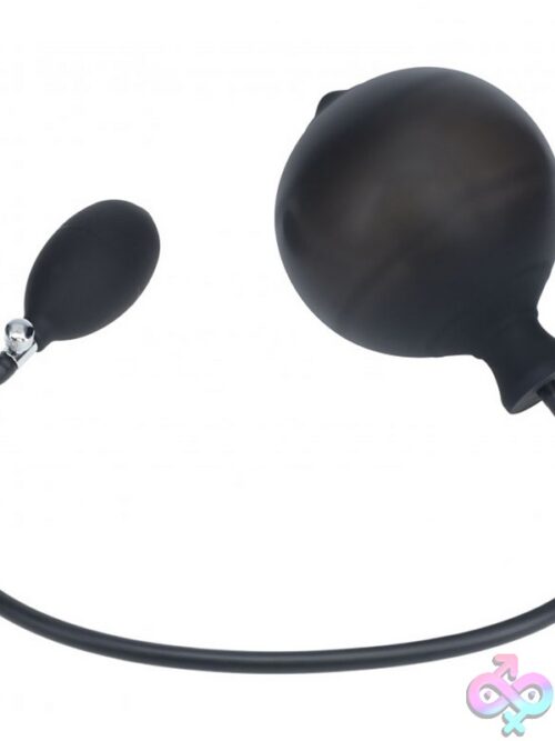Levelz Ribbed Inflatable Silicone Anal Plug – Black - Image 3