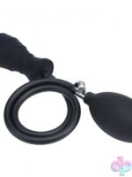 Levelz Ribbed Inflatable Silicone Anal Plug – Black - Image 4
