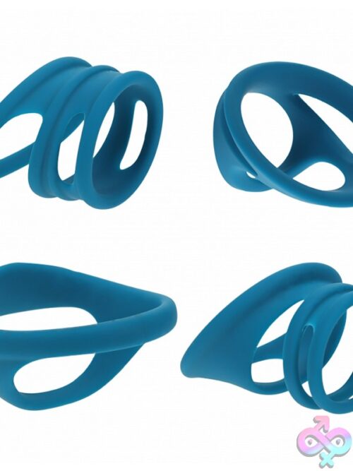 Levelz Set Of 4 Silicone Cock &Amp; Ball Rings – Teal - Image 2