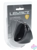 Thick black silicone cock and ball harness ring by Shots Toys