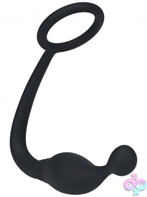 Levelz Silicone Cock Ring With Prostate Stimulator – Black - Image 2