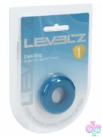 Teal XS silicone cock ring by Shots Toys Levelz collection on neutral background