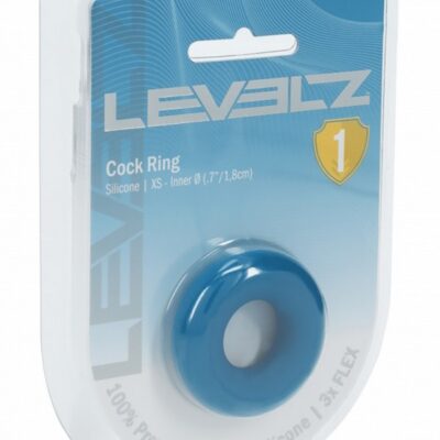 Teal XS silicone cock ring by Shots Toys Levelz collection on neutral background