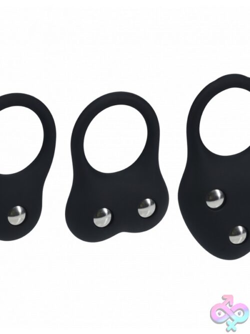 Levelz Weighted Silicone Cock Ring Set – Black - Image 2