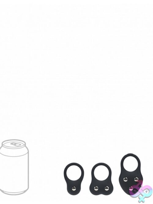 Levelz Weighted Silicone Cock Ring Set – Black - Image 3