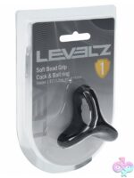 Tri-O three-loop soft bead grip black silicone cock and ball ring by Shots Toys