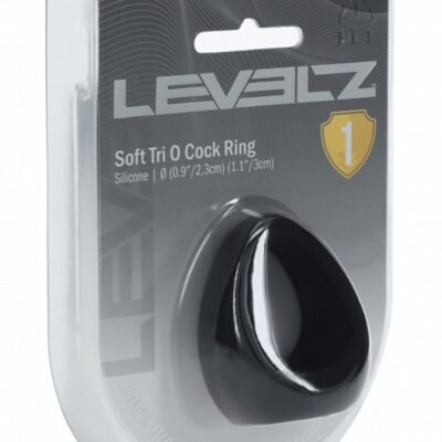 Levelz Soft Tri-O three-loop black silicone cock ring by Shots Toys