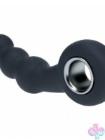 Vibrating Beaded Silicone Prostate Massager With Loop – Black - Image 2
