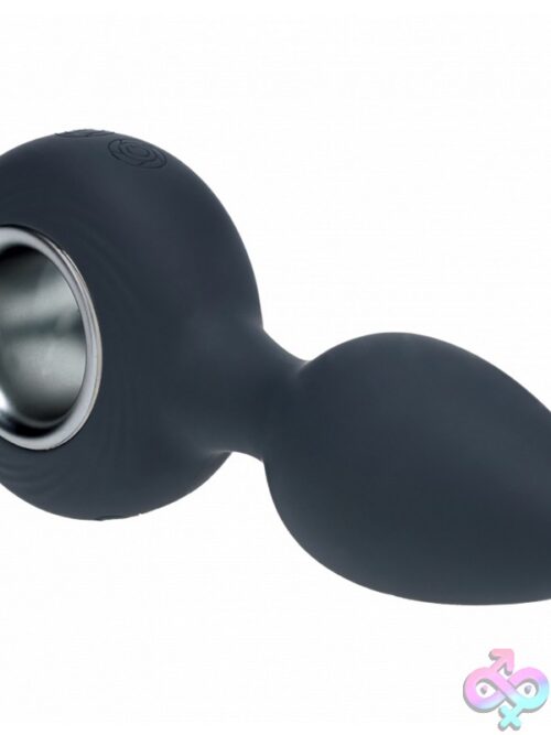 Levelz Vibrating Silicone Anal Plug With Loop – Black - Image 2