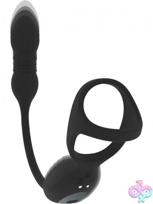 Vibrating &Amp; Thrusting Tri-O Cock Ring With Prostate Stimulator – Black - Image 2