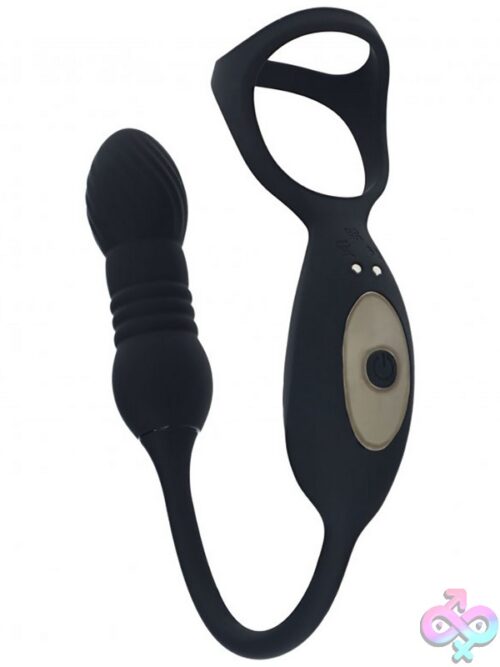 Vibrating &Amp; Thrusting Tri-O Cock Ring With Prostate Stimulator – Black - Image 3