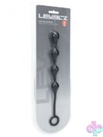 Small black waterdrop silicone anal beads with loop base by Shots Toys