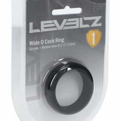 Wide O silicone cock ring in black by Shots Toys — snug stretchy fit for couples