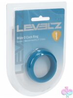 Wide O medium silicone cock ring in teal by Shots Toys