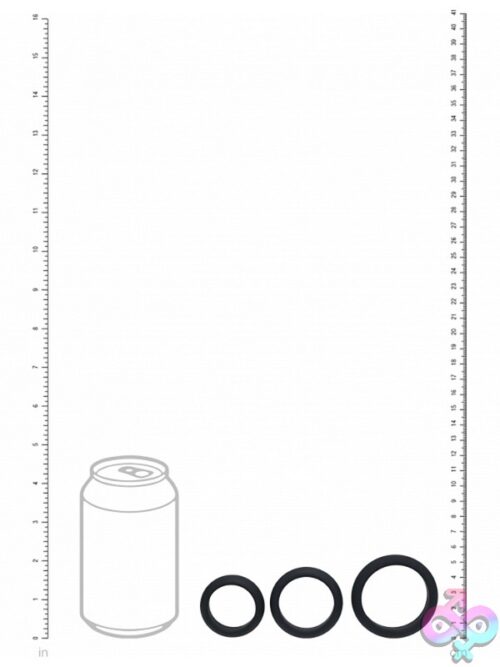 Levelz Wide O Silicone Cock Ring Set – 3 Sizes, Black - Image 3