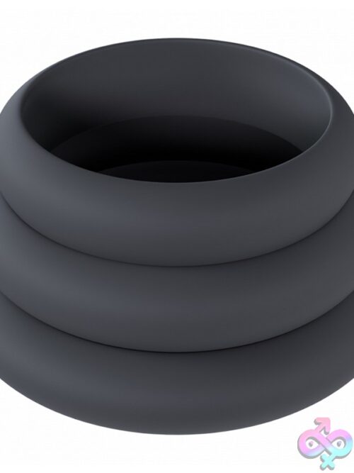 Levelz Wide O Silicone Cock Ring Set Black - Image 2