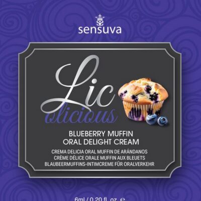 Lic-O-Licious Oral Delight Cream blueberry muffin single-use packet by Sensuva