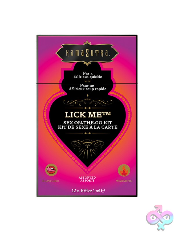 Discreet-Toys-Lick-Me-Sex-To-Go-Kit-Nu-Ks12051 Lick Me Sex-To-Go Couples Sampler Kit With Flavored Lube And Warming Body Topping Sachets By Kama Sutra