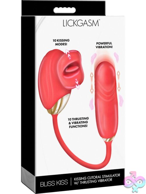 Lickgasm Bliss Kiss Kissing Clitoral Stimulator W/ Thrusting Vibrator - Image 2