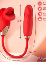 Lickgasm Bliss Kiss Kissing Clitoral Stimulator W/ Thrusting Vibrator - Image 6