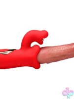 licking tongue vibrator Lickgasm Deep Licker by XR Brands in red silicone