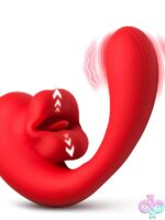 Kissing G-Spot Vibrator Lickgasm G-Kiss by XR Brands in red silicone