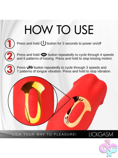 Lickgasm Kiss And Tell Mini Kissing And Vibrating Clitoral Stimulator - Red - Image 11