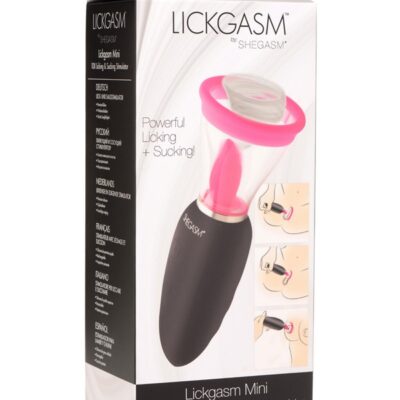 Pink silicone licking and sucking clitoral stimulator with two interchangeable suction cups