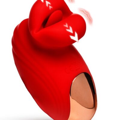 Kissing Clitoral Stimulator Lickgasm Mini Kisses by XR Brands in red silicone