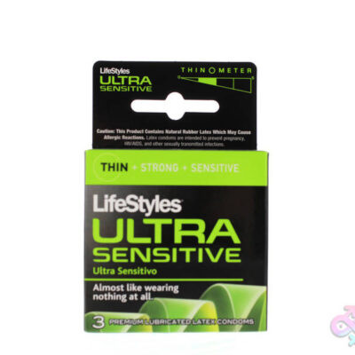 Lifestyles Ultra Sensitive 3 Pack condoms by Lifestyle Condoms — ultra-thin lubricated latex