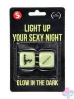Glow in the dark yellow couples dice set by Shots Toys