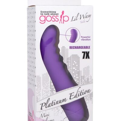 Curved purple mini G-spot vibrator with textured silicone shaft by Curve Novelties