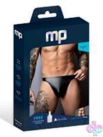 Contoured black open-back thong in L/XL by Male Power