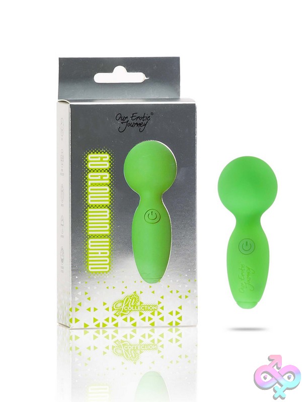 Discreet-Toys-Lit-Go-Glow-Mini-Wand-Green-Nu-Sg-Lt-G100 Glow-In-The-Dark Green Mini Wand Vibrator In Body-Safe Silicone By Our Erotic Journey